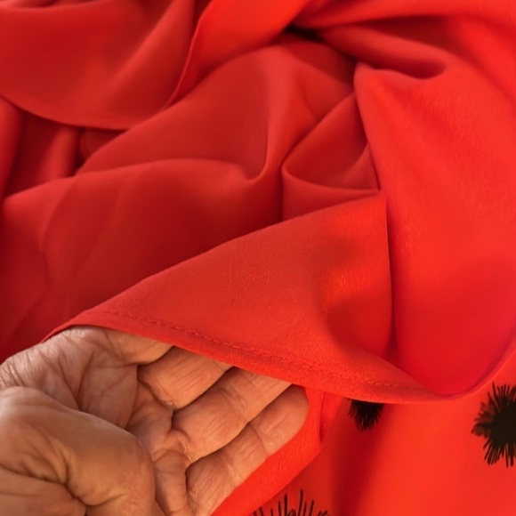 Who What Wear red with black design 3/4 sleeved dress. Size Small. NWT - Picture 10 of 11